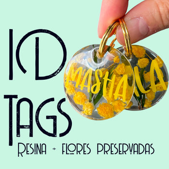 ID Tags de Resina + Flores Preservadas